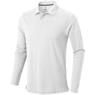 Oakville Langarm Poloshirt für Herren, weiß, XS
