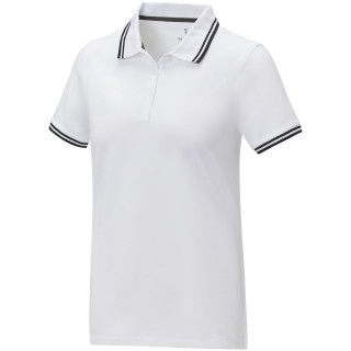 Amarago Polo mit abgesetztem Rand für Damen, weiss, XS