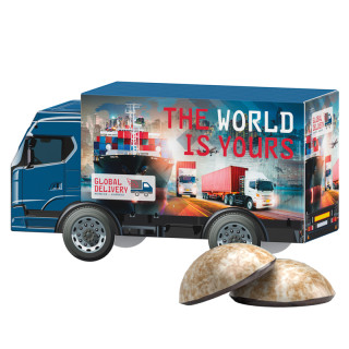 3D-Präsent "LKW", WEISS 4er Lebkuchen Mini
