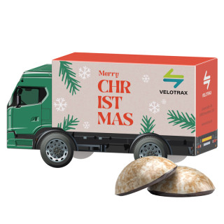 3D-Präsent "LKW", WEISS 4er Lebkuchen Mini