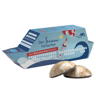 3D-Präsent "Schiff", WEISS 4er Lebkuchen Mini