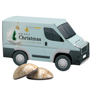 3D-Präsent "Transporter", WEISS 4er Lebkuchen Mini