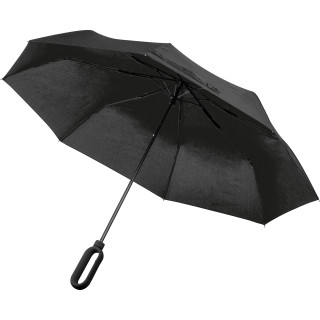 Taschenschirm aus Pongee mit Karabinergriff RENEE, schwarz