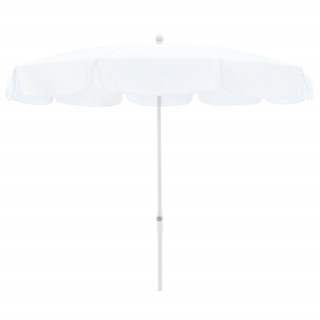 doppler Sonnenschirm Waterproof 200 cm/10-tlg, Rohr: 27/30 mm, mit Volant, ohne Sockel, weiß