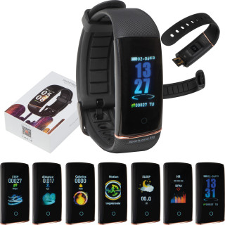 Smartes Fitness Armband, schwarz