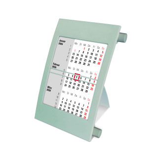 Tischkalender für 2 Jahre mit patentierter Drehmechanik, grau, deutsch