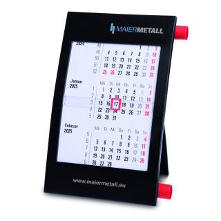 Tischdrehkalender für 2 Jahre, neues Kalenderblattdesign, 1-sprachig deutsch, grau