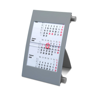 Tischdrehkalender für 2 Jahre, neues Kalenderblattdesign, 1-sprachig deutsch, grau