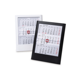 Tischkalender für 2 Jahre mit 24 zweifarbigen Kalenderseiten, 6-sprachig (D, F, NL,E,I,GB), schwarz