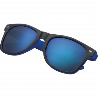 Sonnenbrille aus Kunststoff mit verspiegelten Gläsern, UV 400 Schutz, blau