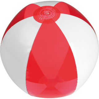 Strandball bicolour farbig/transparent, rot