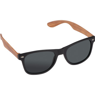 Sonnenbrille mit Bügeln in Bambusoptik, beige