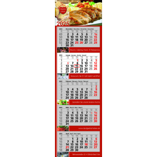 Papierwandkalender mit 5 Monaten auf 5 einzelnen Blöcken, 4-sprachig (D, GB, F, NL)