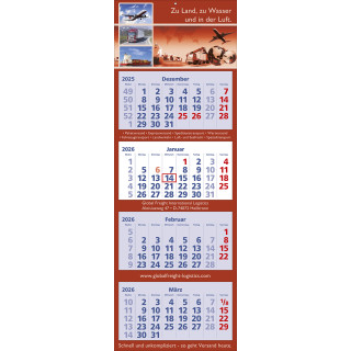 4-Monats-Mehrblockkalender, blau, 1-sprachig (D)