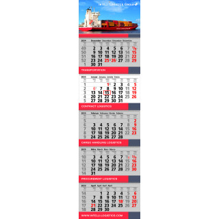 Papierwandkalender mit 5 Monaten auf 5 einzelnen Blöcken, mit Wire-O-Bindung, 4-sprachig (D,GB,F,E)
