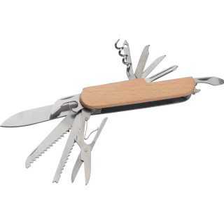 Taschenmesser aus Edelstahl mit Holzummantelung NAPOLEONE, beige