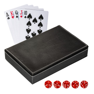 Spielkarten-Set mit Box RE98-SALAMINA, schwarz