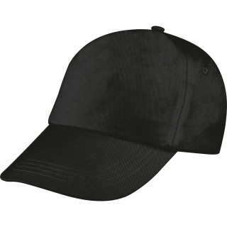 5 Panel Baumwoll-Baseball-Cap, schwarz