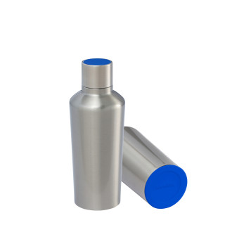 Thermotrinkflasche RETUMBLER-myDRINQEO 500, silber, blau, blau