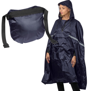 Regenponcho in Gürteltasche, dunkelblau