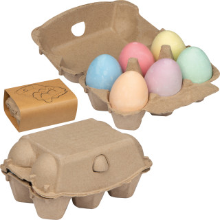 Kreideeier in Pappkarton, beige