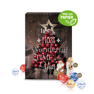 Wand-Adventskalender mit Lindt Minis, Lindt Santa, Lindt Engel