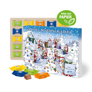 Tisch-/Wand-Adventskalender mit Ritter Sport Schokowürfeln