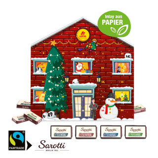 Adventskalender "Weihnachtshaus Exklusiv", Sarotti Fairtrade® Schokolade, Inlay aus Papier