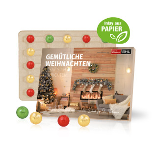 Tisch-Adventskalender, Fairtrade® Schokolade, Inlay aus Papier