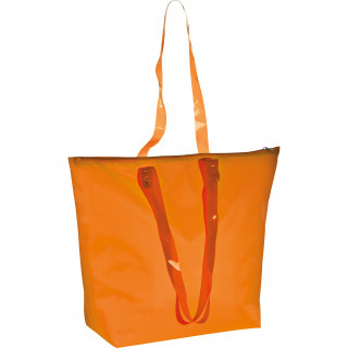 Kühl- und Strandtasche mit transparenten Henkeln, orange