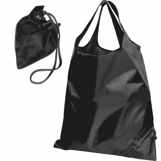 Faltbare Einkaufstasche aus Polyester, schwarz