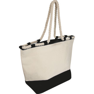 Jutetasche mit Kordel, schwarz