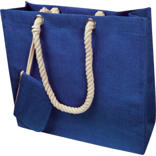 Jutetasche mit Kordelgriffen MILDRED, blau