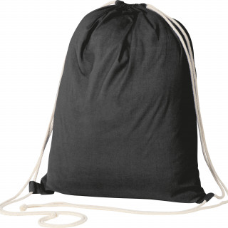 Oeko-Tex® STANDARD 100 zertifizierter Gymbag aus umweltfreundlicher Baumwolle ( 140g/m ), schwarz
