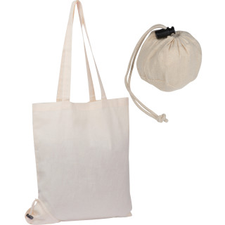 Baumwolltasche zum Zusammenfalten, weiss
