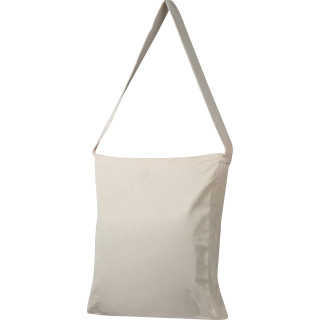 Baumwolltasche mit gewebtem Tragehenkel und Bodenfalte, weiss