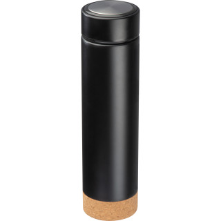Vakuum Edelstahlflasche mit Teesieb, 450ml, schwarz