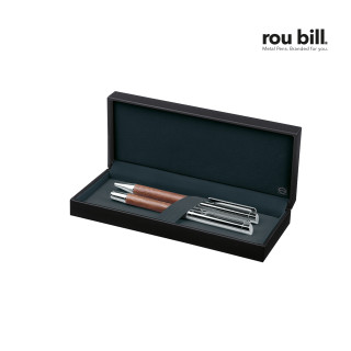 roubill Tizio Set (Drehkugelschreiber+ Füllhalter), silber