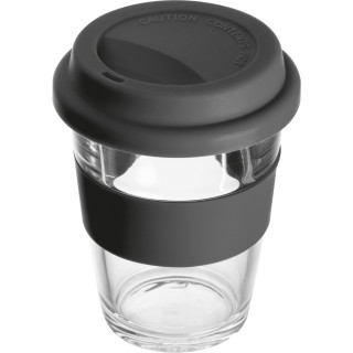 Becher aus Glas, 300ml AMANDA, schwarz
