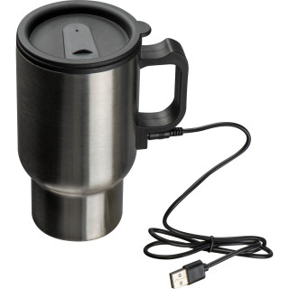 Warmhaltebecher mit USB Anschluss, grau
