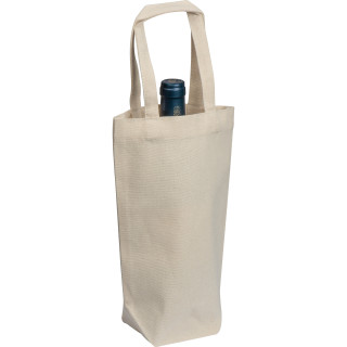 Geschenktasche aus Baumwolle für Flaschen ROBIN, beige