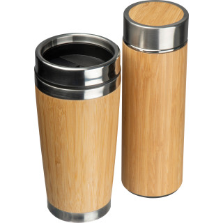 Set aus Trinkbecher und Vakuum Trinkflasche, beige