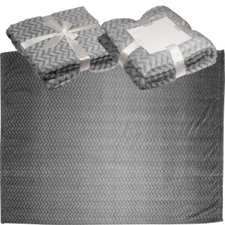 Große Kuscheldecke aus Flanellfleece DAMIANO, grau