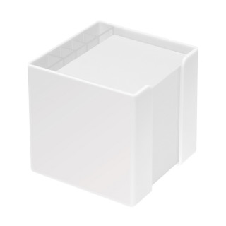 Zettelbox mit Köcher "Alpha", weiß