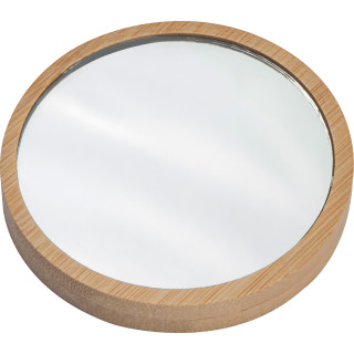 Schminkspiegel aus Bambus, beige
