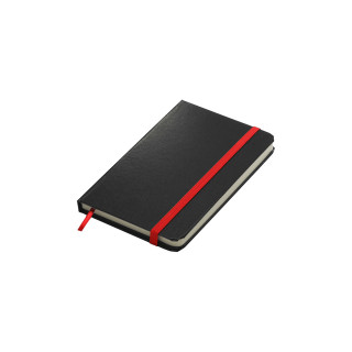 Notizbuch, mini, schwarz, rot