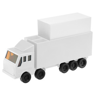 Zettelbox mit Köcher "LKW", weiß, weiß