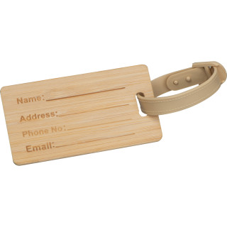 Kofferanhänger aus Bambus  CIRO, beige