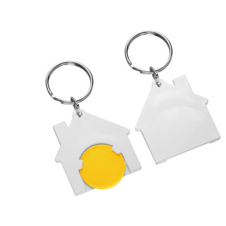 Chiphalter mit 1€-Chip "Haus", gelb, weiß