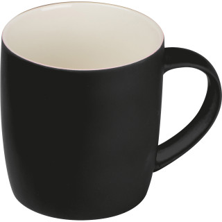 Tasse aus Porzellan, außen gummiert, 300ml, schwarz